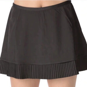 IBKUL Crystal Pleated Skort Black Golf Skirt Tennis